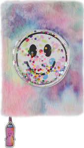 CONFETTI FURRY SMILEY FACE JOURNAL