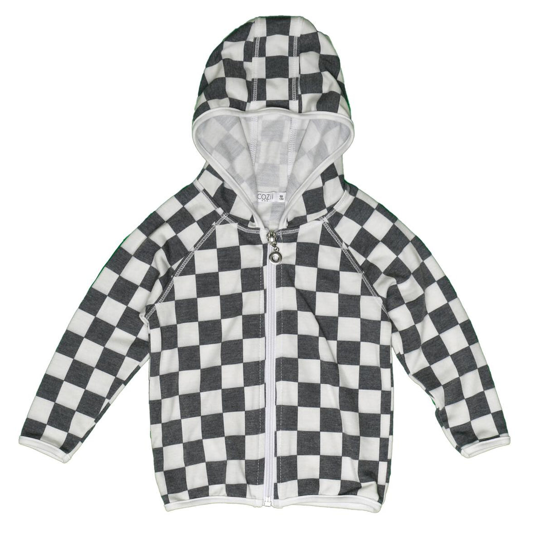 CHECKERED HOODED JACKET