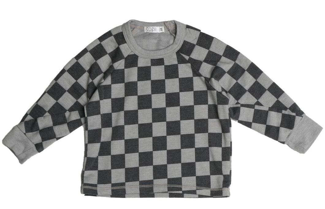 CHECKERED SWEAT SHIRT