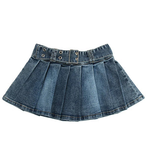 BELTED DENIM SKIRT