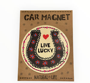 LIVE LUCKY CAR MAGNET