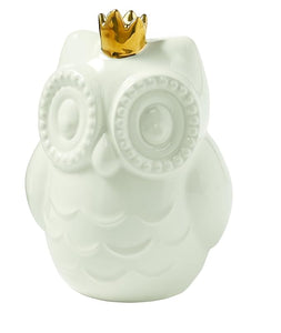 PIGGY BANK OWL WITH CROWN