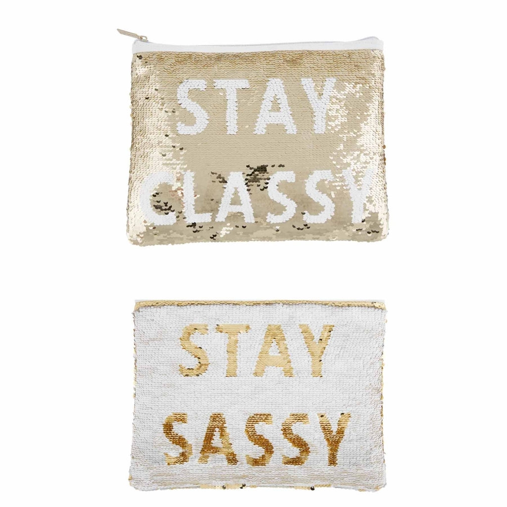 STAY CLASSY & STAY SASSY SEQUIN BAG