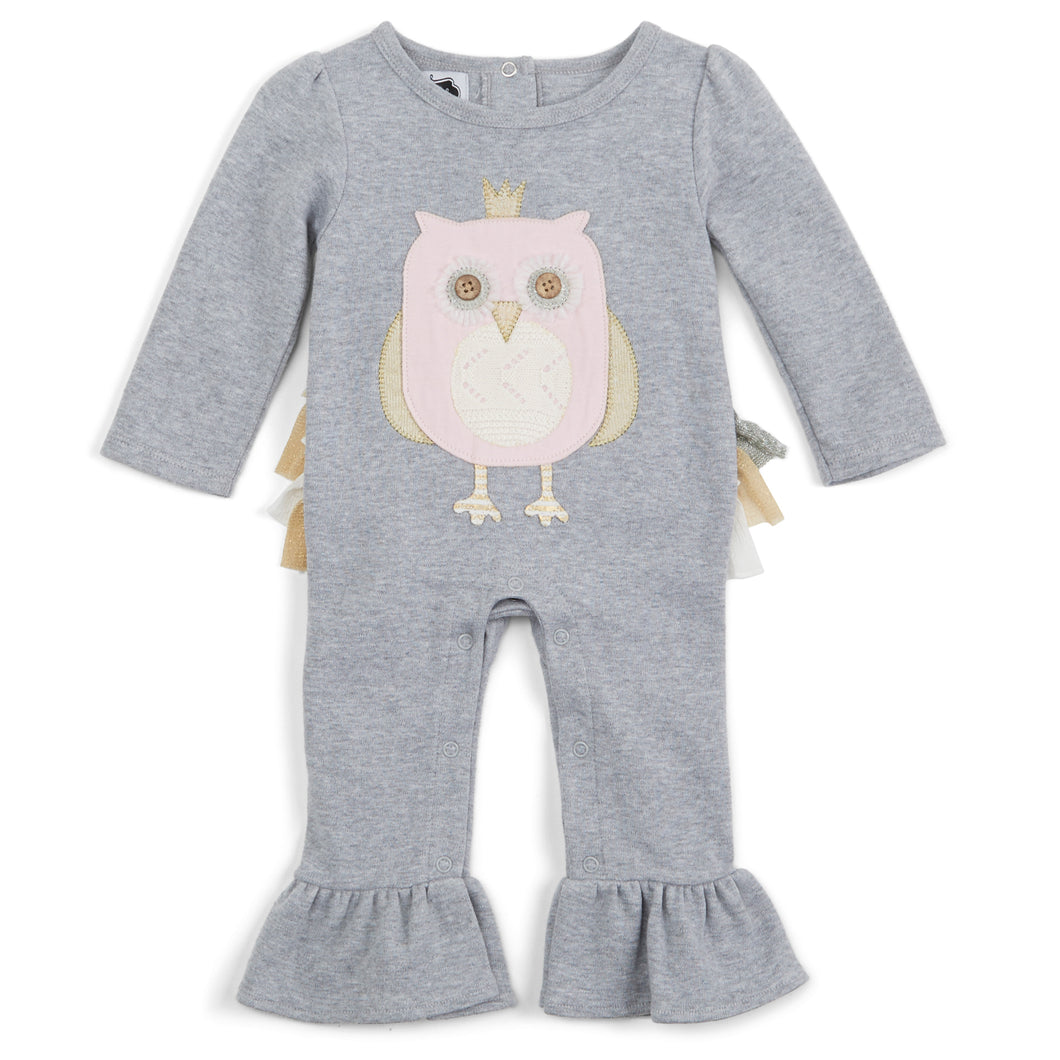 Owl with Crown and Ruffle BUM One Piece