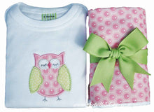 Load image into Gallery viewer, PINK OWL APPLIQUÉ ONESIE (BURP CLOTH NOT INCLUDED)
