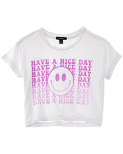 Load image into Gallery viewer, HAVE A NICE DAY TEE WITH SMILEY FACE
