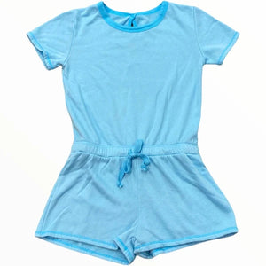 TEAL TERRY SHORT ROMPER