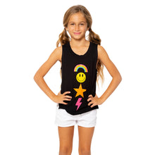 Load image into Gallery viewer, GRAY RAINBOW STAR LIGHTNING BOLT SLEEVELESS TEE
