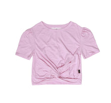 Load image into Gallery viewer, PINK PUFF SLEEVE KNOTTED SHIRT
