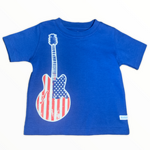 Load image into Gallery viewer, TEE WITH DISTRESSED PATRIOTIC GUITAR
