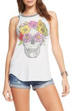 Load image into Gallery viewer, SKULL TANK WITH FLORAL CROWN
