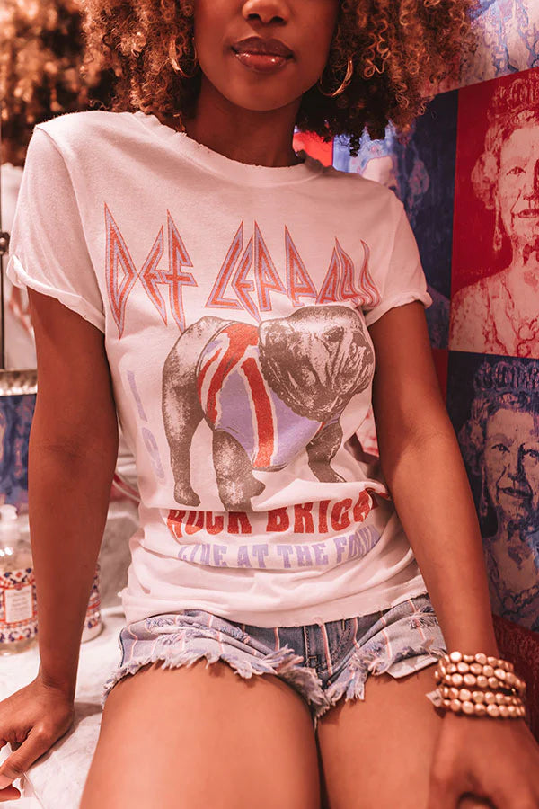 DEF LEPPARD BULLDOG ROCK BRIGADE VINTAGE TEE