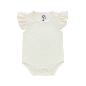 OATMEAL FLUTTER SLEEVE ONESIE