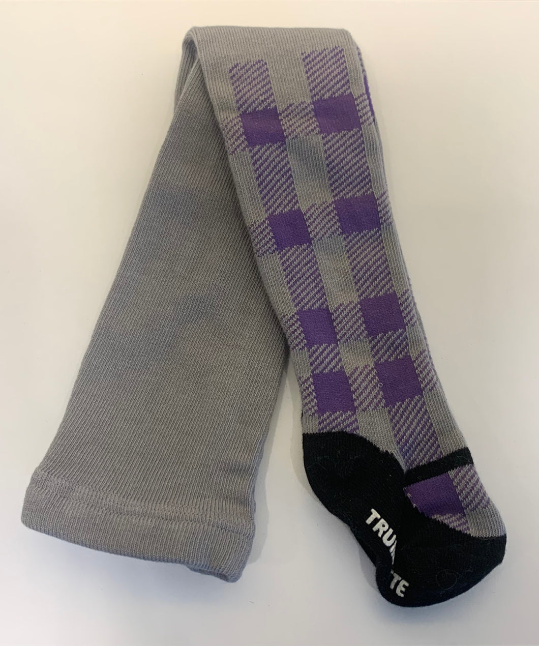 PURPLE + GREY PLAID TIGHTS