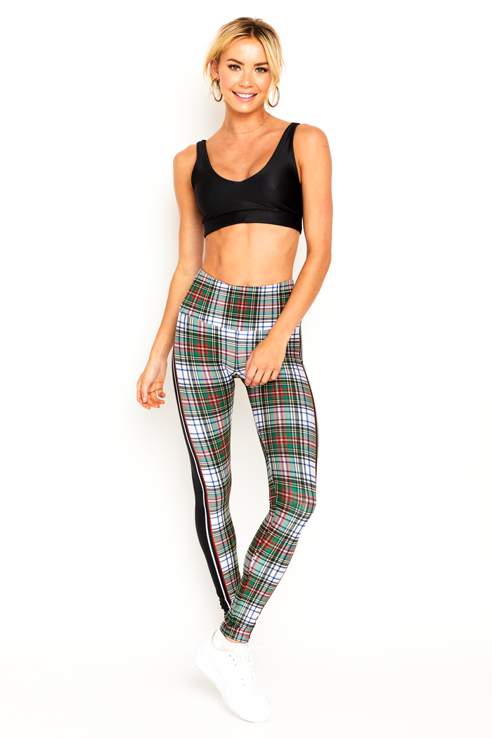 Plaid with Black Side Stripe