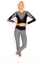 Load image into Gallery viewer, Checkered Ski Racer Black Legging
