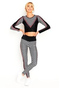 Checkered Ski Racer Black Legging