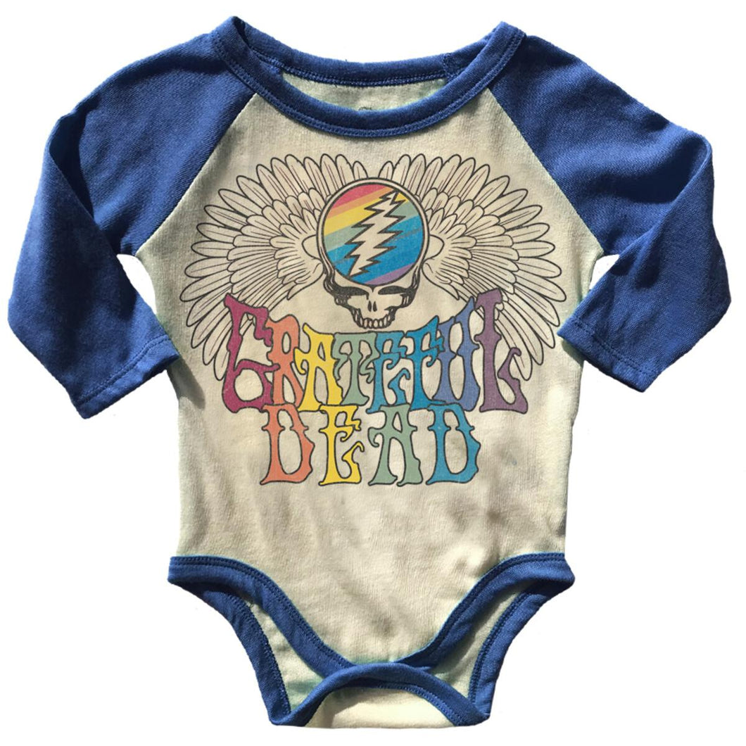 ROWDY SPROUT GRATEFUL DEAD RAGLAN ONESIE Urbn Trend