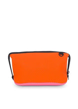 Load image into Gallery viewer, ERIN SMILEY PINK COSMETIC/TRAVEL BAG WITH ORANGE BACK
