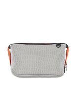 Load image into Gallery viewer, ERIN CREAM CROC COSMETIC CASE WITH ORANGE ZIPPER
