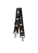 Load image into Gallery viewer, GREEN CAMO HANDBAG STRAP WITH ROSE GOLD STARS
