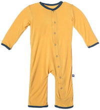 Load image into Gallery viewer, Fuzzy Bee Guitar Applique Coverall, Long Sleeve Pajamas
