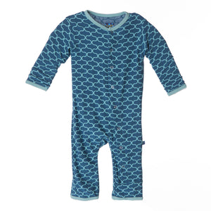 Kickee Pants:Jade Lattice Cozy Unisex Print Coverall