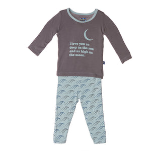 Kickee Pants:JADE TIDE - Cozy Long Sleeve Unisex Pajama Set