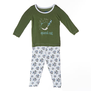 Kickee Pants:Long Sleeve Natural Orbit Pajama Set