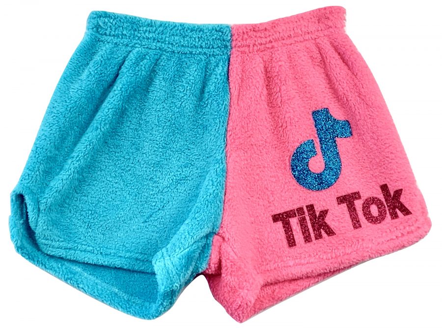 PINK AND BLUE TIK TOK SHORT