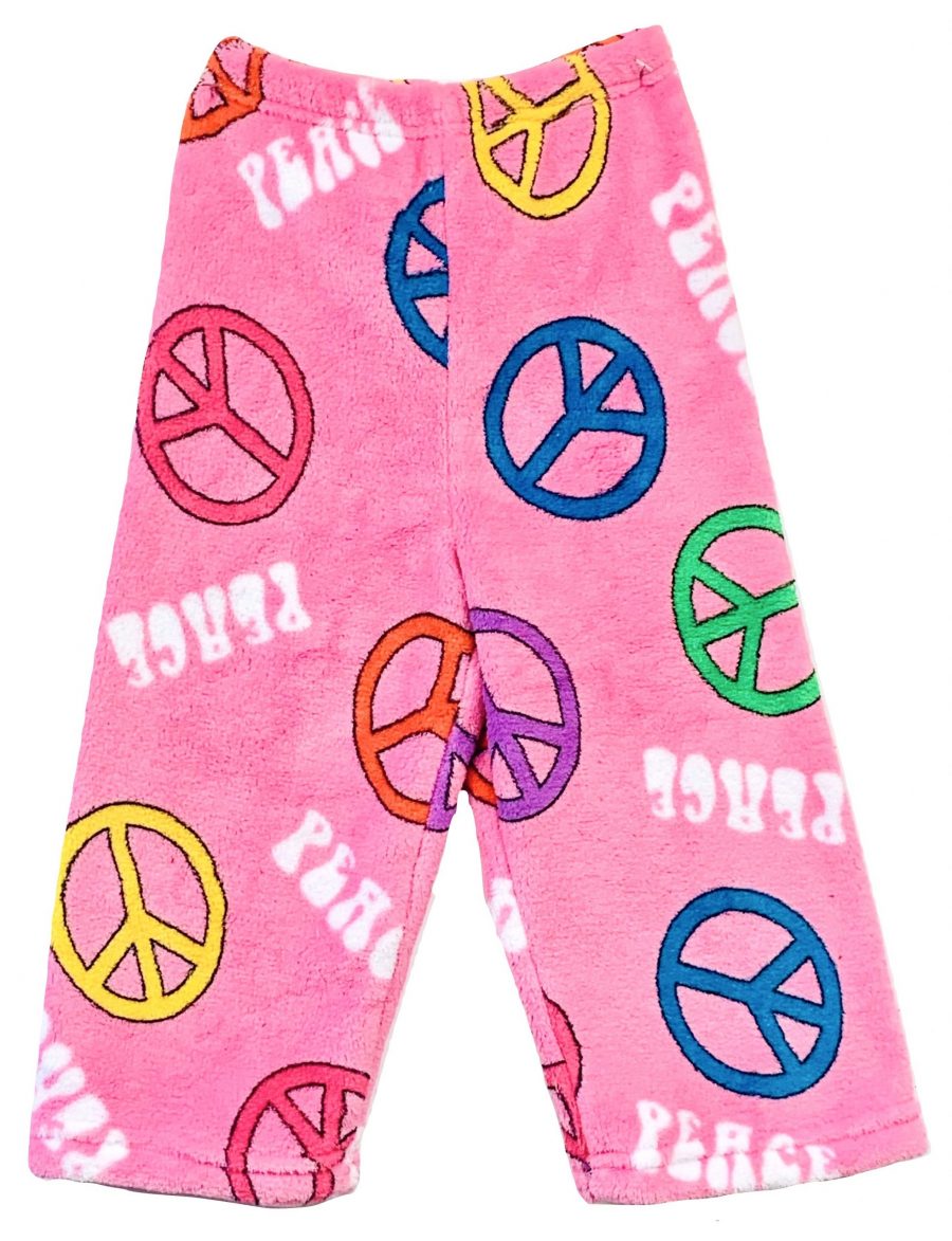 PINK PEACE FUZZY PAJAMAS