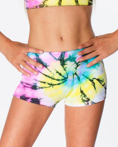 SWIRL TIE DYE DANCE/CHEER BOY SHORTS