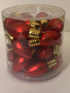 RED MATTE MINI DECORATIVE LIGHT BULBS