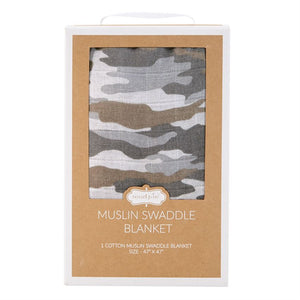 CAMO MUSLIN SWADDLE BLANKET