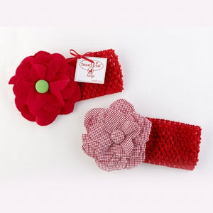 GINGHAM OR CORDUROY FLOWER HEADBAND