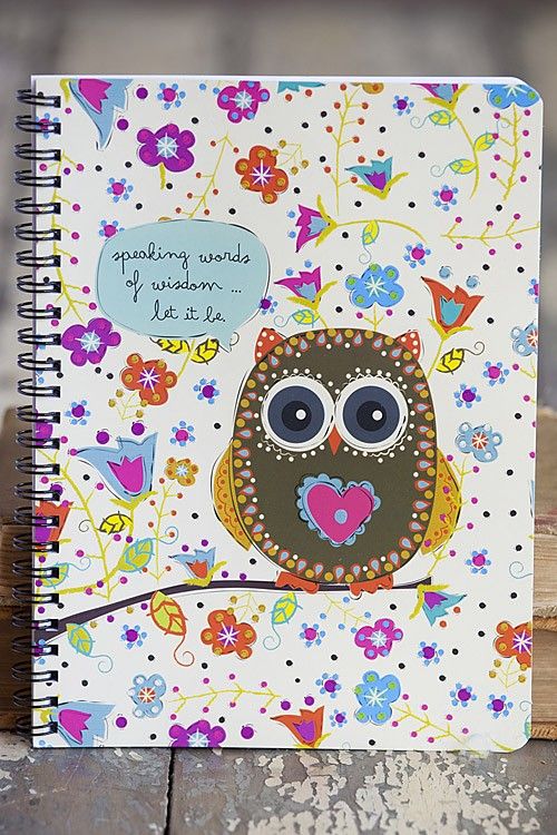 OWL SPEAKING WORDS OF WISDOM OWL JOURNAL/NOTEBOOK