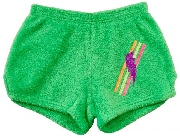 GREEN SHORTS WITH STRIPES AND BOLT