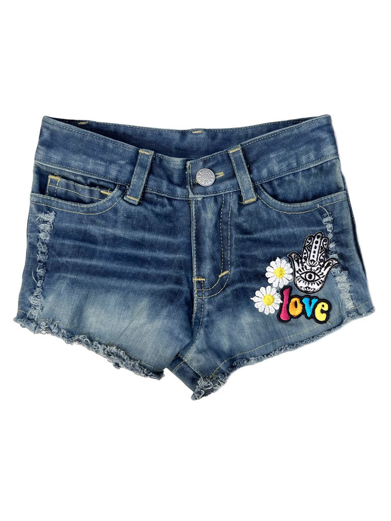 LOVE + DAISY DENIM PATCH SHORT