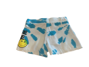 PEACE LOVE SMILEY FACE TIE DYE SHORT