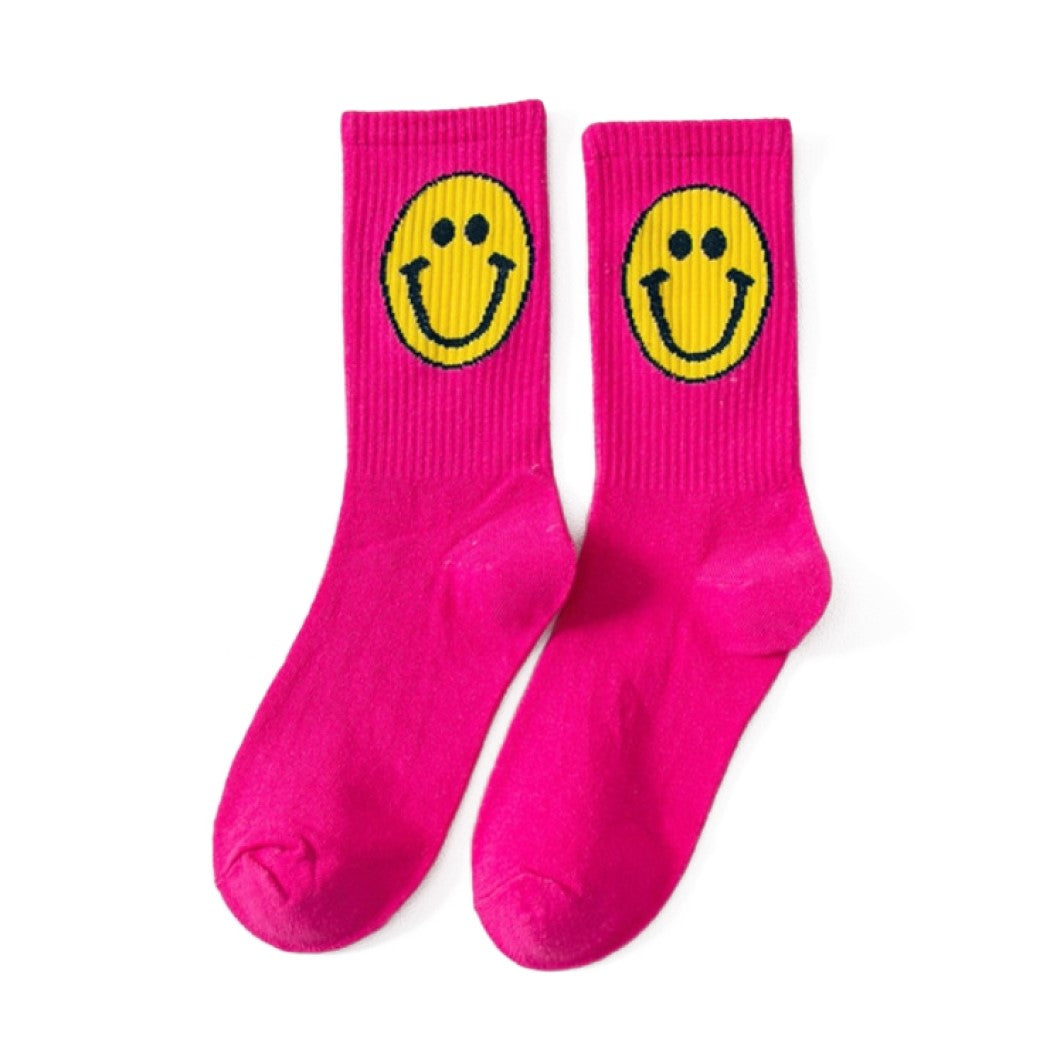 PINK SMILEY FACE SOCKS