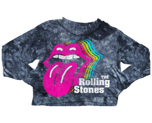 ROLLING STONES TIE DYE NOT QUITE CROP TEE