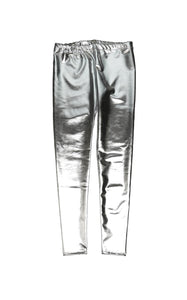 SILVER PLEATHER LEGGINGS