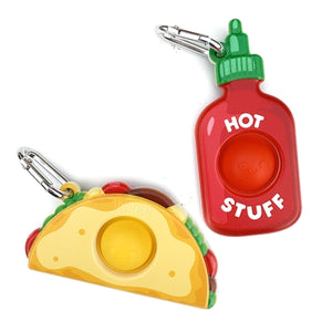 BFF TACO + HOT SAUCE FIDGET KEY CHAIN(S)