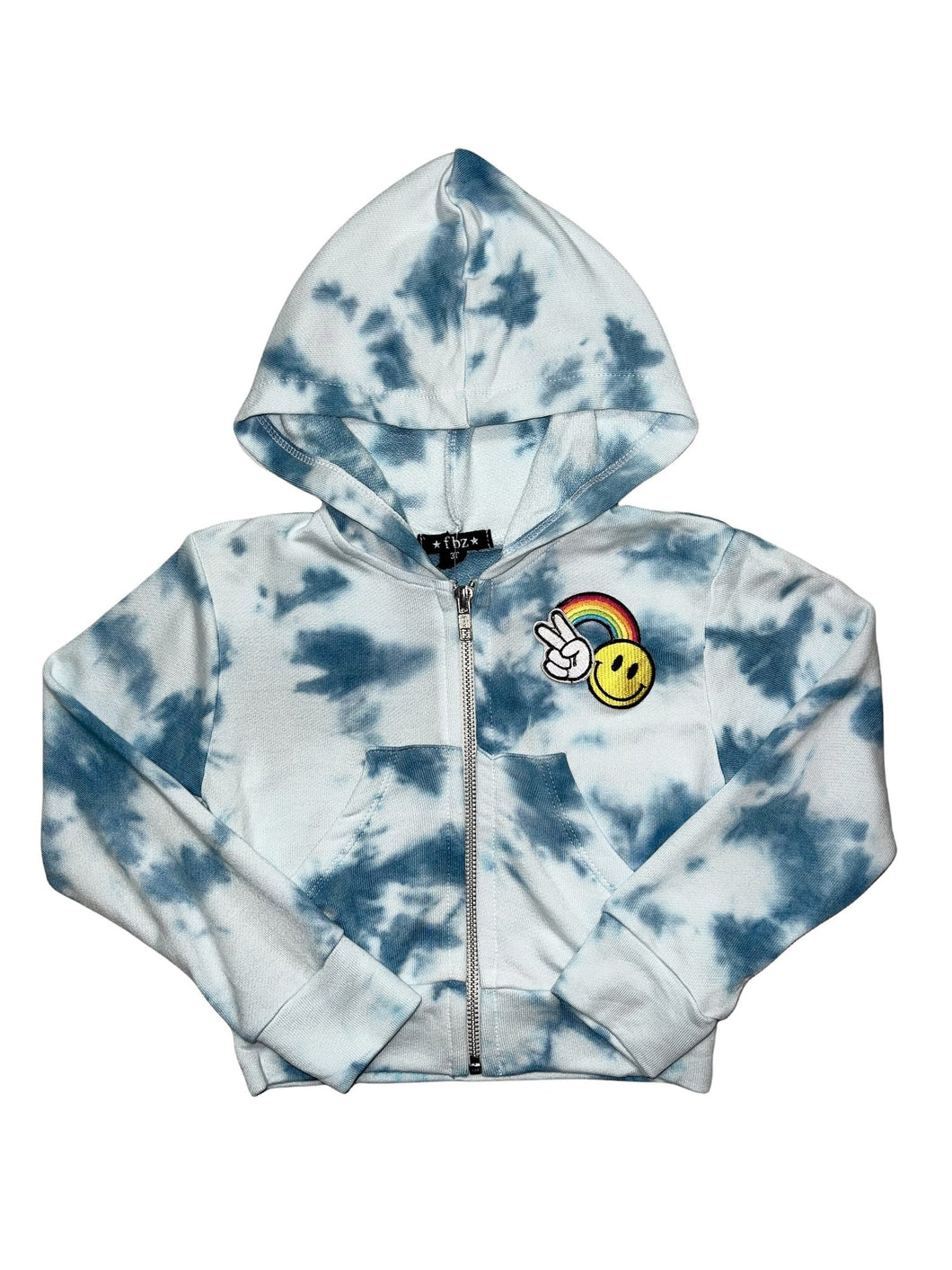 TIE DYE PATCH ZIP HOODIE