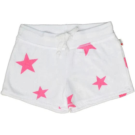 WHITE TERRY SHORT WITH STARS