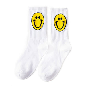 WHITE SMILEY FACE SOCKS