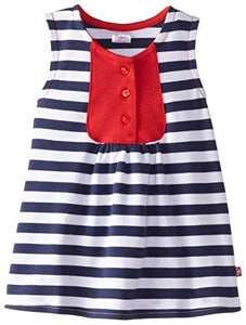 Primary navy and White Stripe Darling Dress