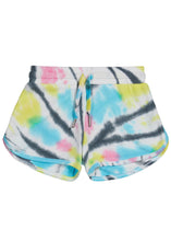 Load image into Gallery viewer, PASTEL AND CHARCOAL GREY TIE DYE TERRY SHORT
