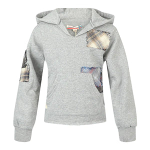 GREY HOODIE WITH PATCHES